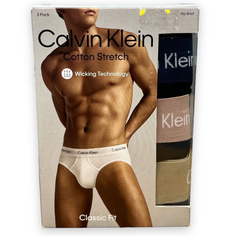 New Calvin Klein Wicking Techno Men's 3 Pack Modern Hip Briefs Size XL